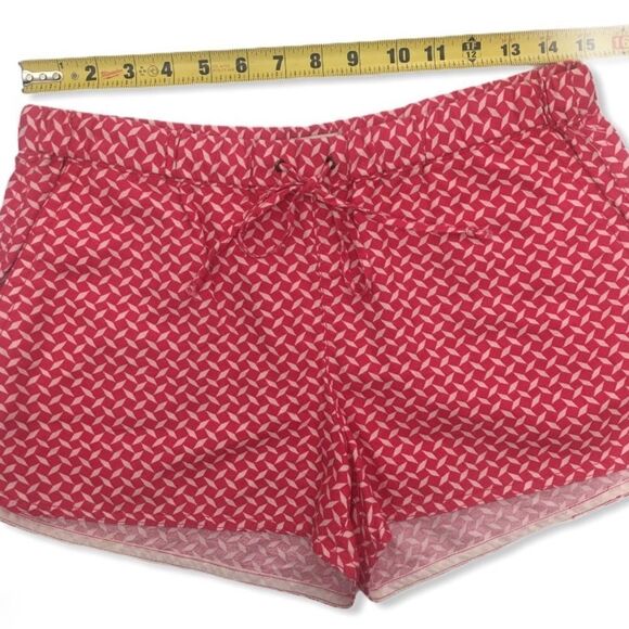 J. Crew Pink Geometric Print Linen Shorts - Picture 9 of 11